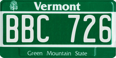 VT license plate BBC726