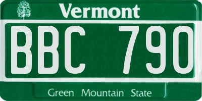 VT license plate BBC790
