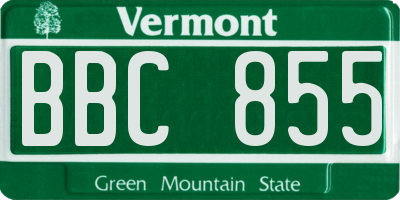 VT license plate BBC855