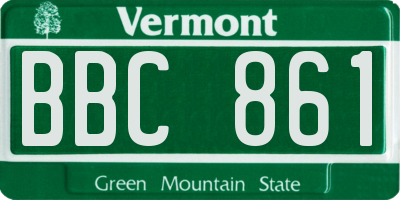 VT license plate BBC861