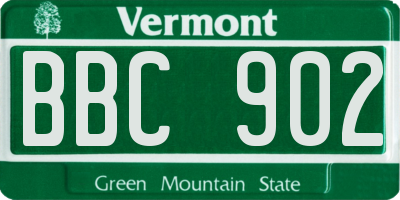 VT license plate BBC902