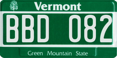 VT license plate BBD082
