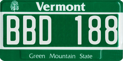 VT license plate BBD188