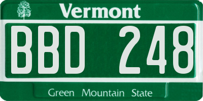 VT license plate BBD248