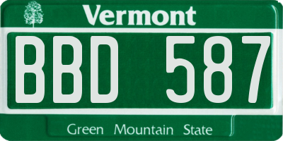 VT license plate BBD587