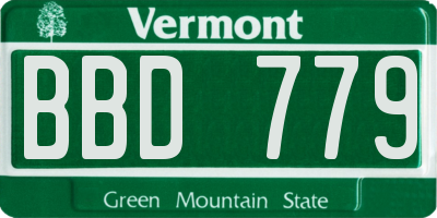 VT license plate BBD779