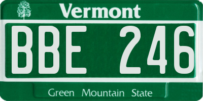 VT license plate BBE246
