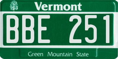 VT license plate BBE251