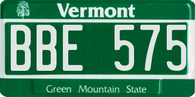 VT license plate BBE575