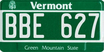 VT license plate BBE627