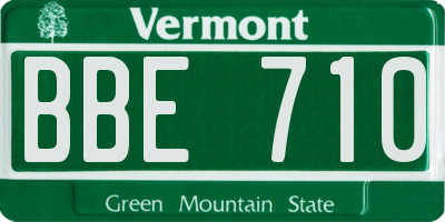 VT license plate BBE710