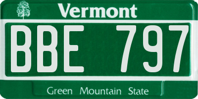 VT license plate BBE797
