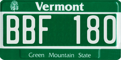 VT license plate BBF180