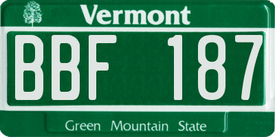 VT license plate BBF187
