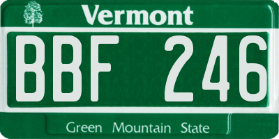 VT license plate BBF246