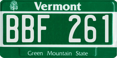 VT license plate BBF261