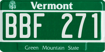 VT license plate BBF271