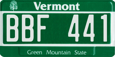 VT license plate BBF441