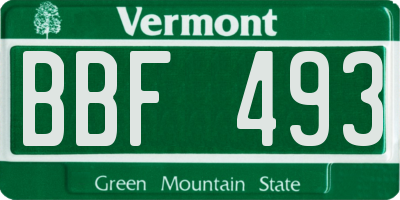 VT license plate BBF493