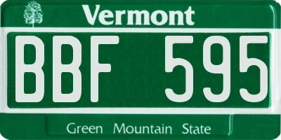 VT license plate BBF595