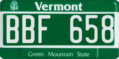 VT license plate BBF658