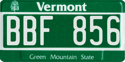 VT license plate BBF856