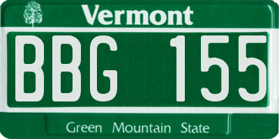 VT license plate BBG155