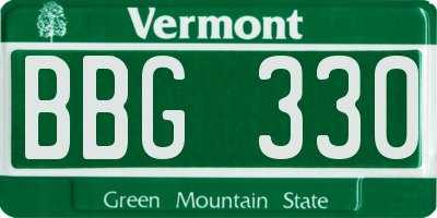 VT license plate BBG330