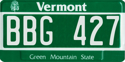 VT license plate BBG427