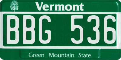 VT license plate BBG536
