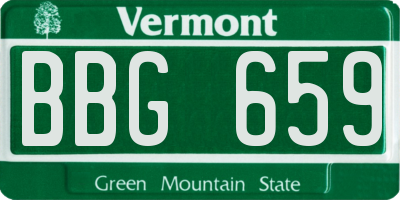 VT license plate BBG659
