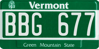 VT license plate BBG677