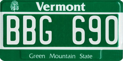 VT license plate BBG690