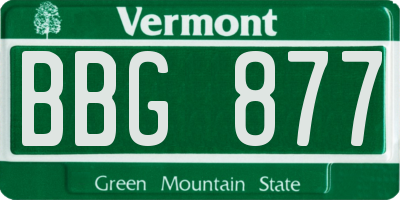VT license plate BBG877