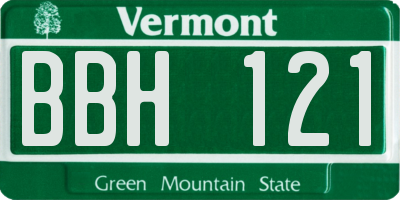 VT license plate BBH121