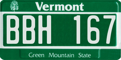 VT license plate BBH167