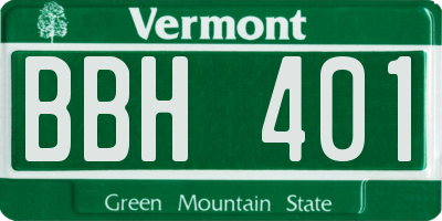 VT license plate BBH401