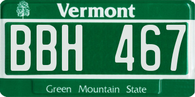 VT license plate BBH467