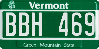 VT license plate BBH469