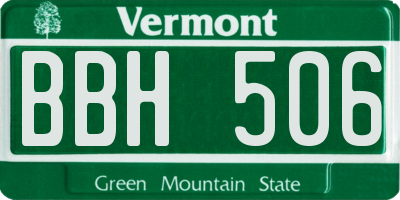 VT license plate BBH506