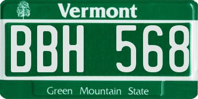 VT license plate BBH568