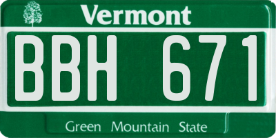 VT license plate BBH671