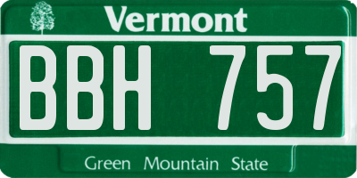 VT license plate BBH757