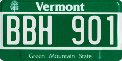 VT license plate BBH901