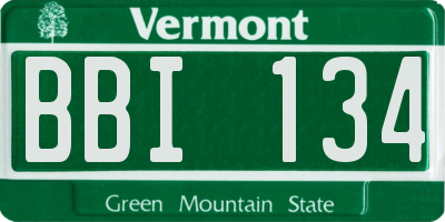 VT license plate BBI134