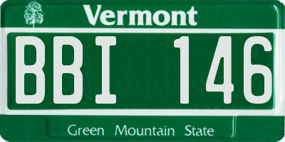 VT license plate BBI146