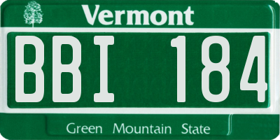 VT license plate BBI184