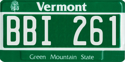 VT license plate BBI261