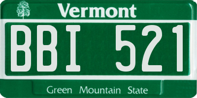 VT license plate BBI521