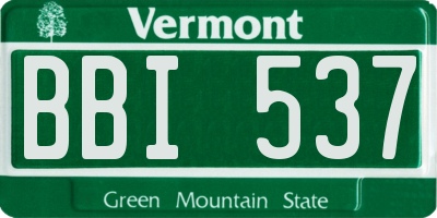 VT license plate BBI537